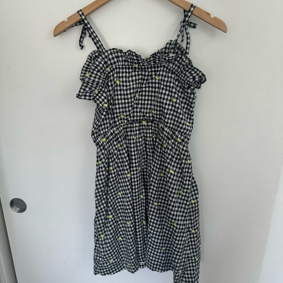 Crewcuts JCrew Gingham Tie-Shoulder Lemon Dress Size 10. EUC! - Picture 6 of 8